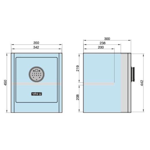 mySafe Premium 450 – Grigio | Codice e Impronta digitale