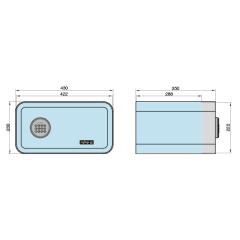 mySafe 430 Cassaforte Elettronica da Mobili | con codice, con allarme / arancione