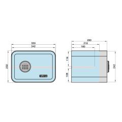 mySafe 350 Cassaforte Elettronica da Mobile | con codice, con allarme / bacca